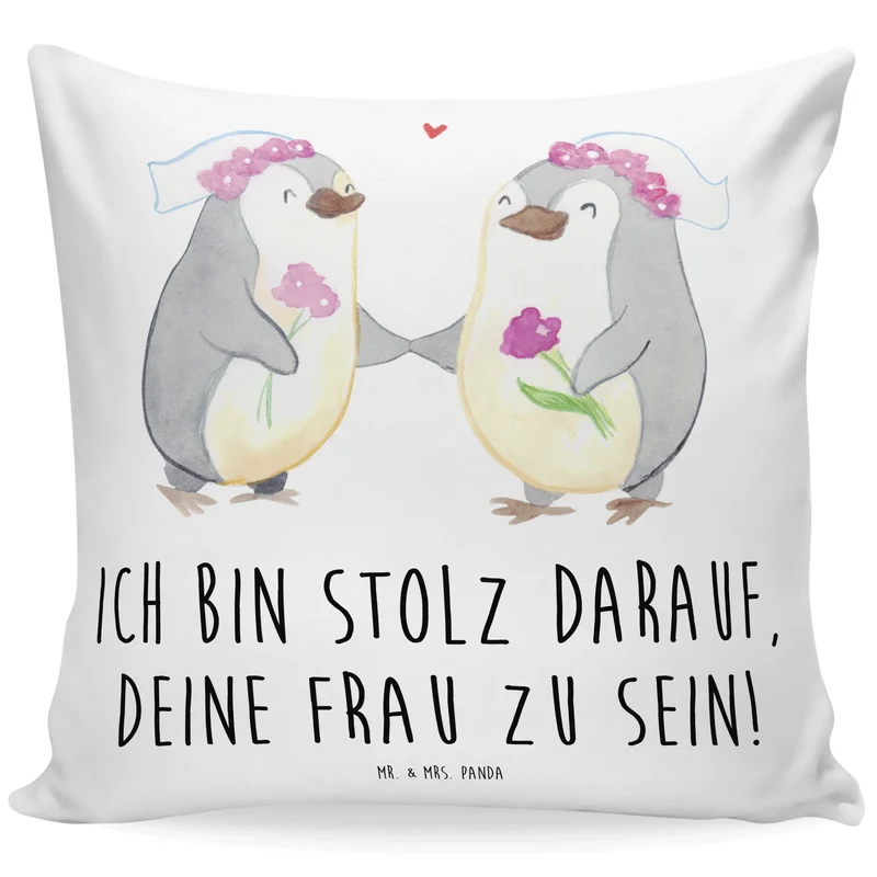 40x40 Kissen Pinguine Lesbian Pride