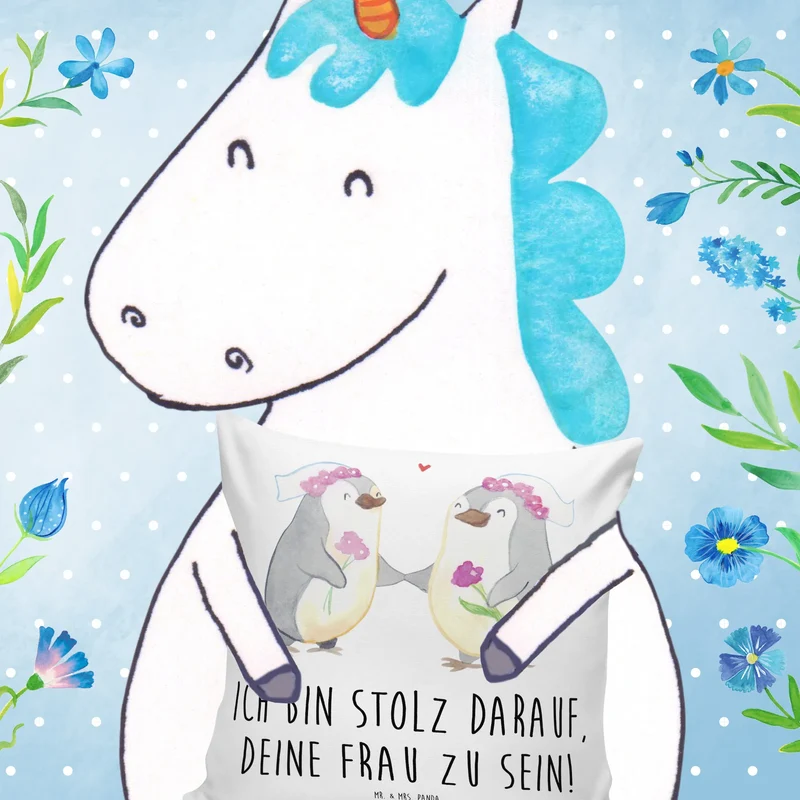 40x40 Kissen Pinguine Lesbian Pride