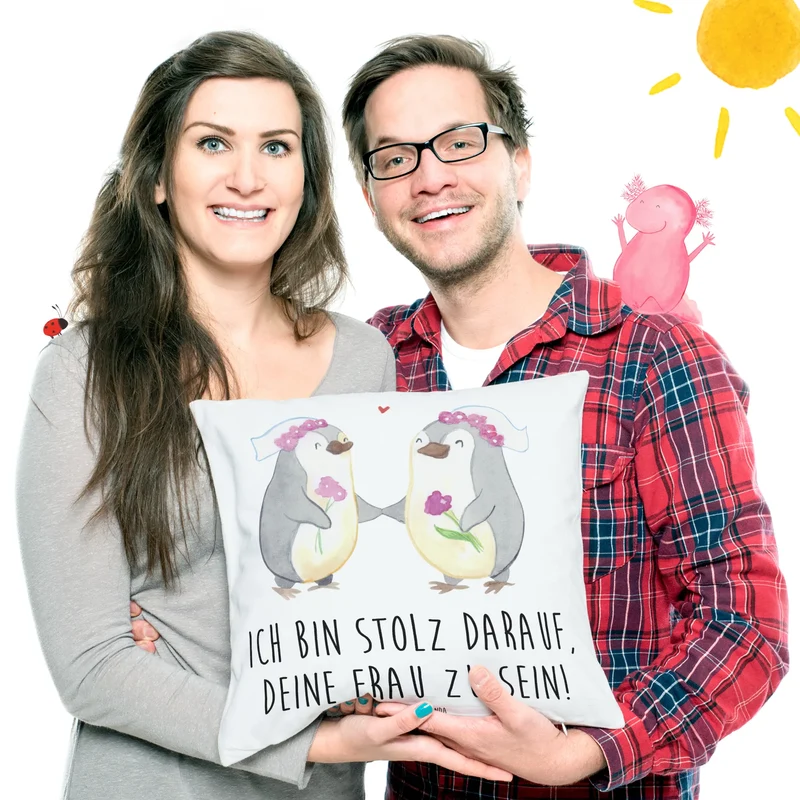 40x40 Kissen Pinguine Lesbian Pride