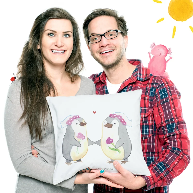 40x40 Kissen Pinguine Lesbian Pride