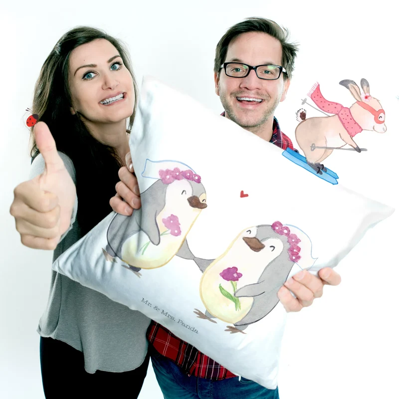 40x40 Kissen Pinguine Lesbian Pride