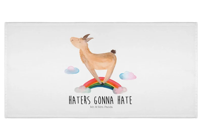 Handtuch Lama Regenbogen