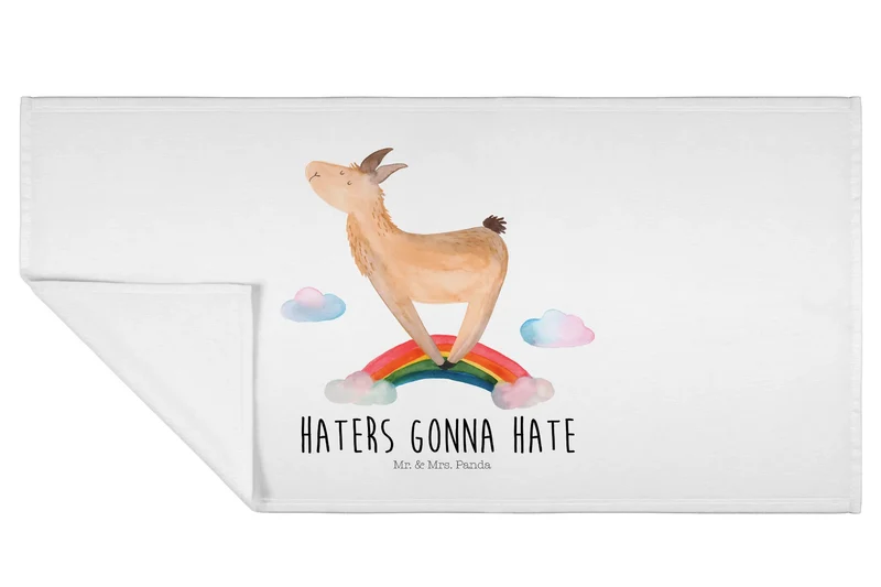 Handtuch Lama Regenbogen