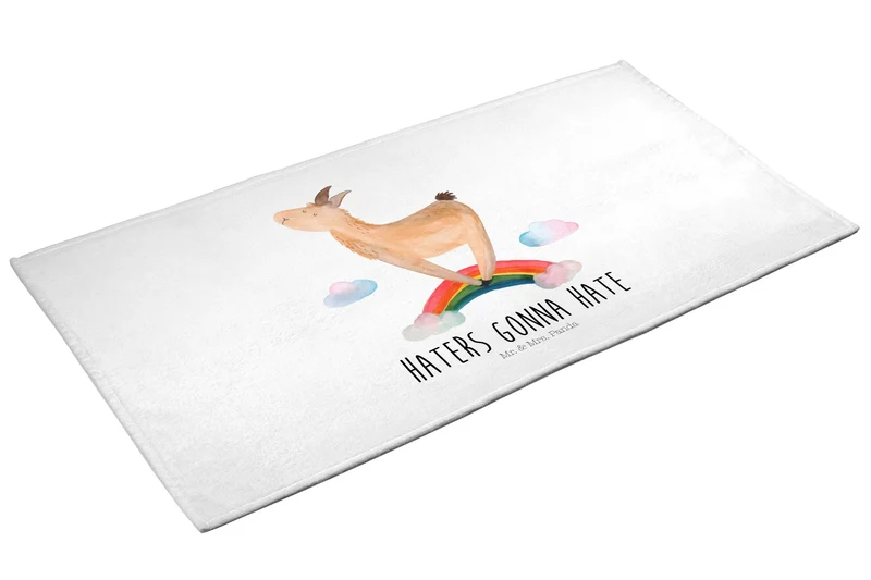 Handtuch Lama Regenbogen