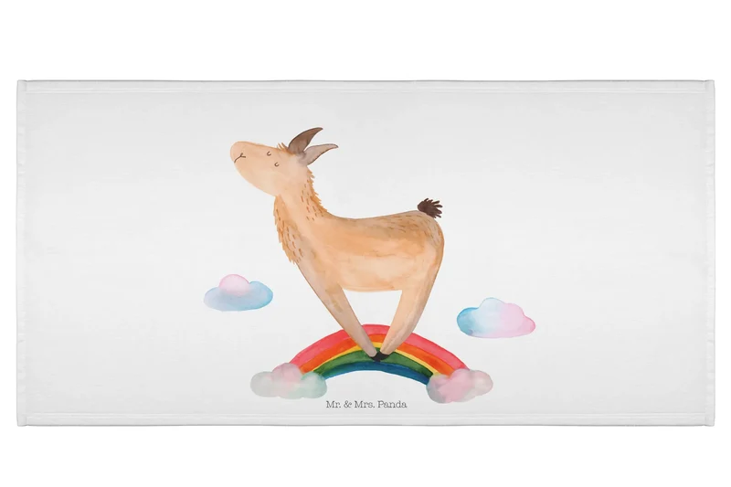 Handtuch Lama Regenbogen