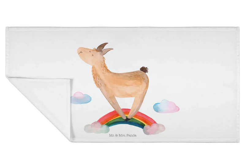 Handtuch Lama Regenbogen