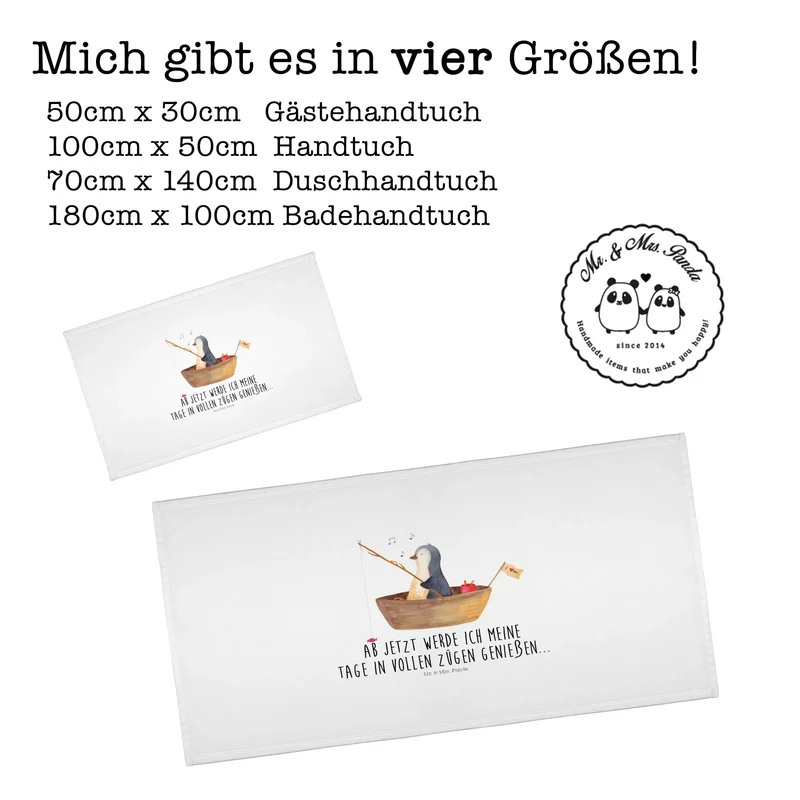 Handtuch Pinguin Angelboot