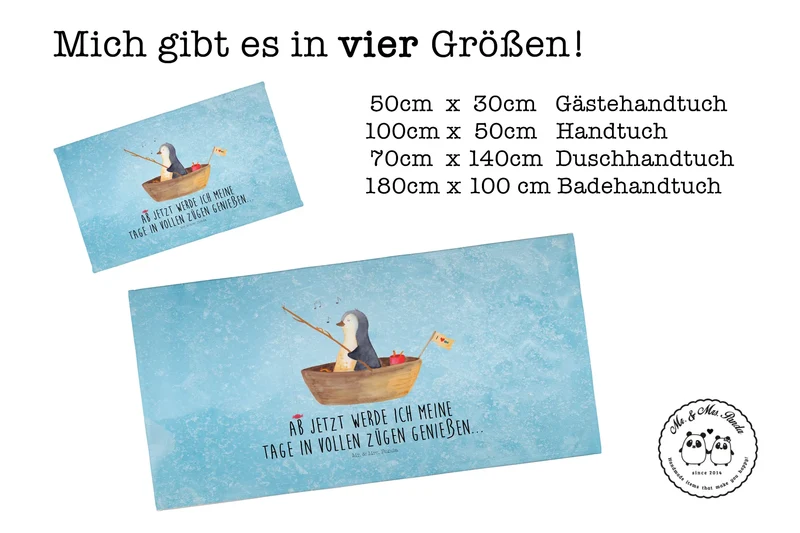 Handtuch Pinguin Angelboot