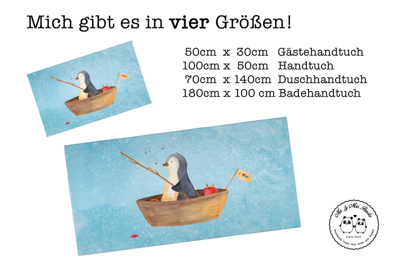 Handtuch Pinguin Angelboot