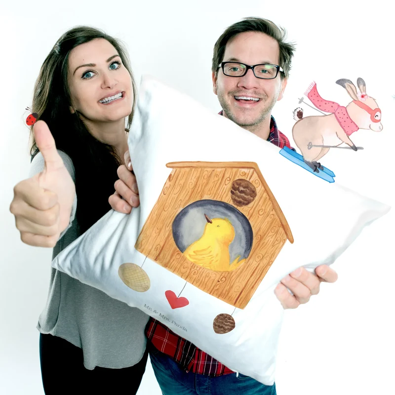 40x40 Kissen Vogel Haus