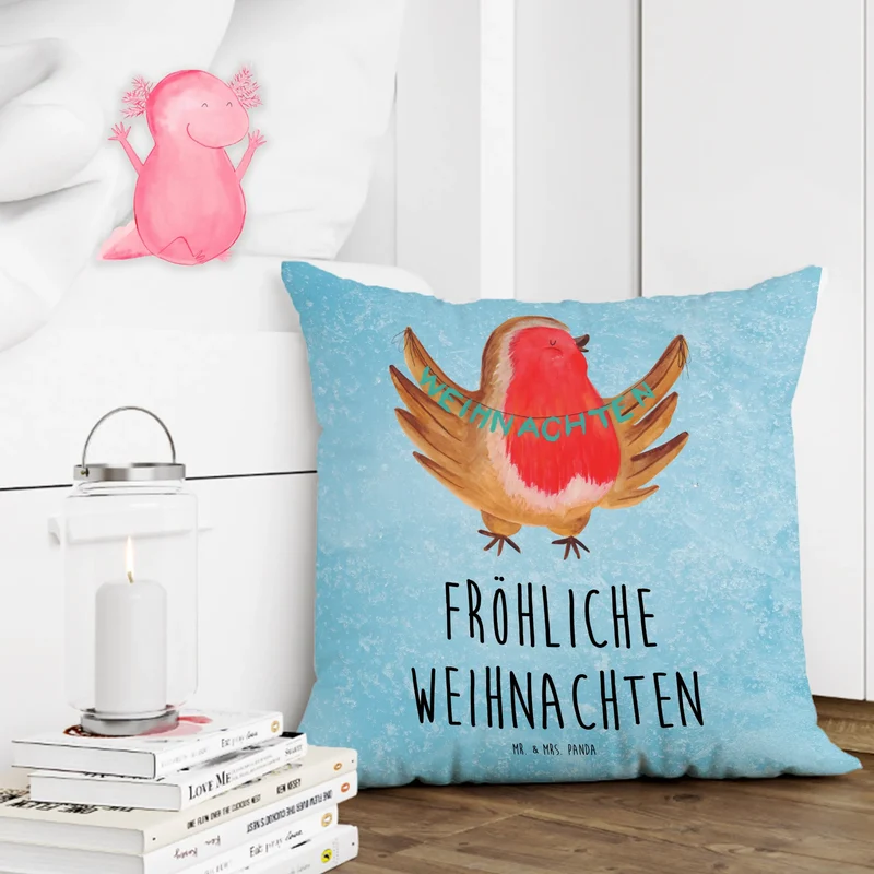 40x40 Kissen Rotkehlchen Weihnachten