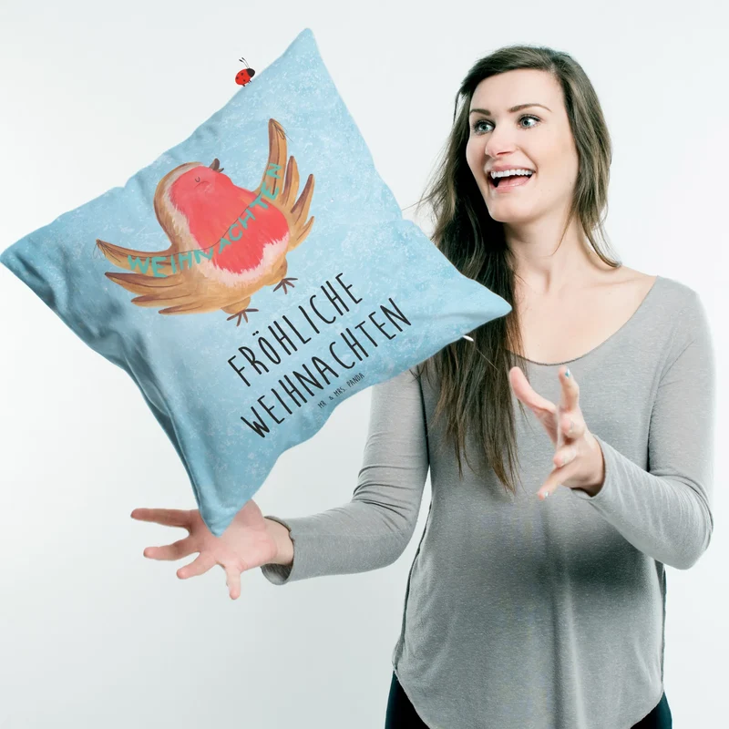 40x40 Kissen Rotkehlchen Weihnachten