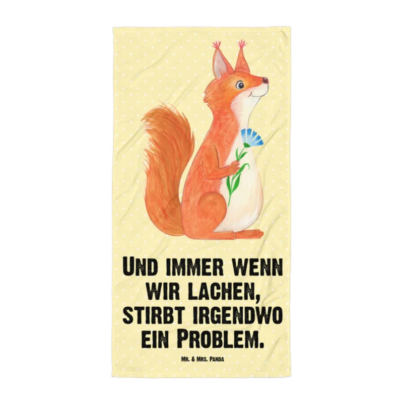 XL Badehandtuch Eichhörnchen Blume