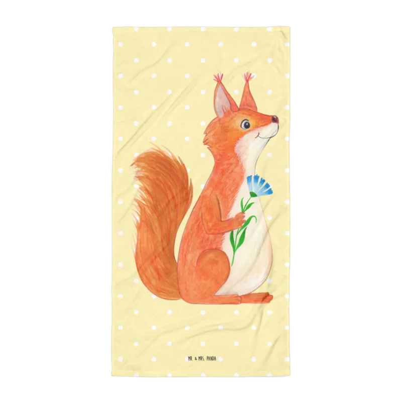 XL Badehandtuch Eichhörnchen Blume