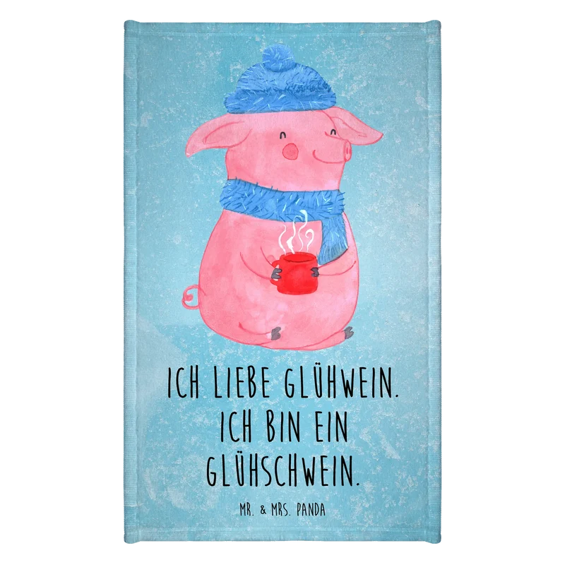 Gästehandtuch Schwein Glühwein