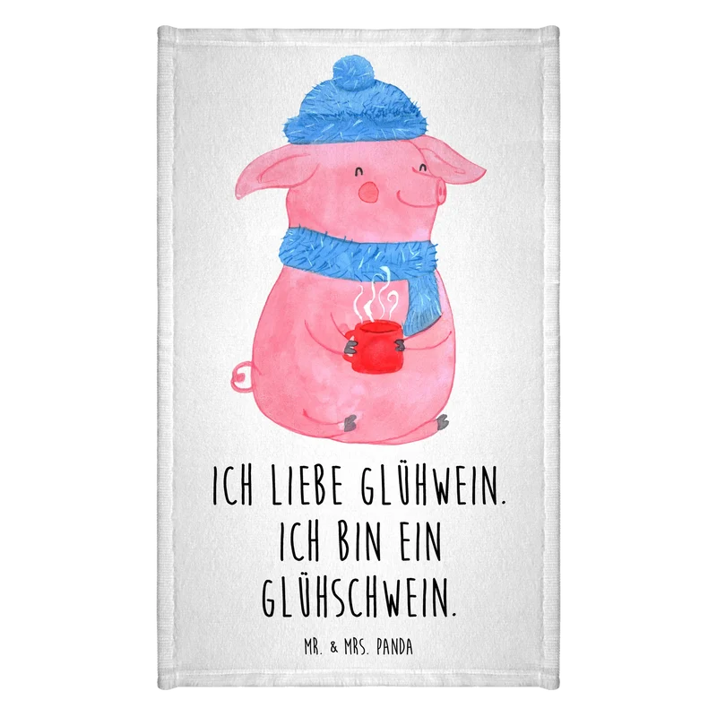 Gästehandtuch Schwein Glühwein