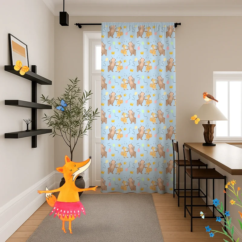 Vorhang Bär & Fuchs Disco Muster