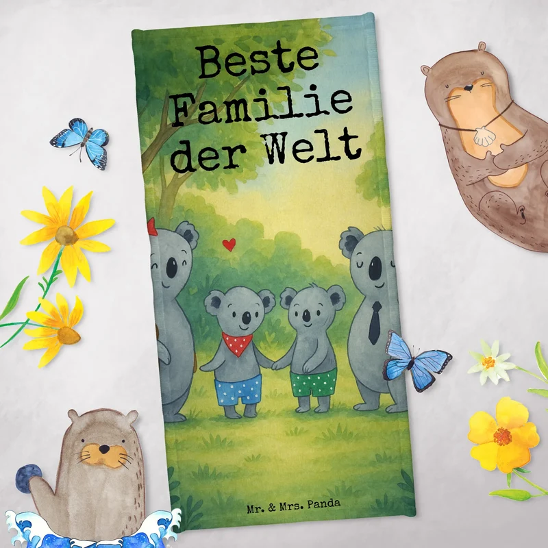 Badehandtuch Koala Familie zwei Design
