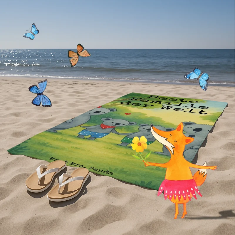 Badehandtuch Koala Familie zwei Design