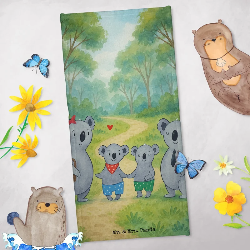 Badehandtuch Koala Familie zwei Design