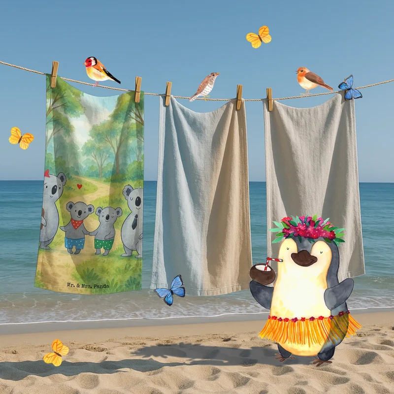 Badehandtuch Koala Familie zwei Design