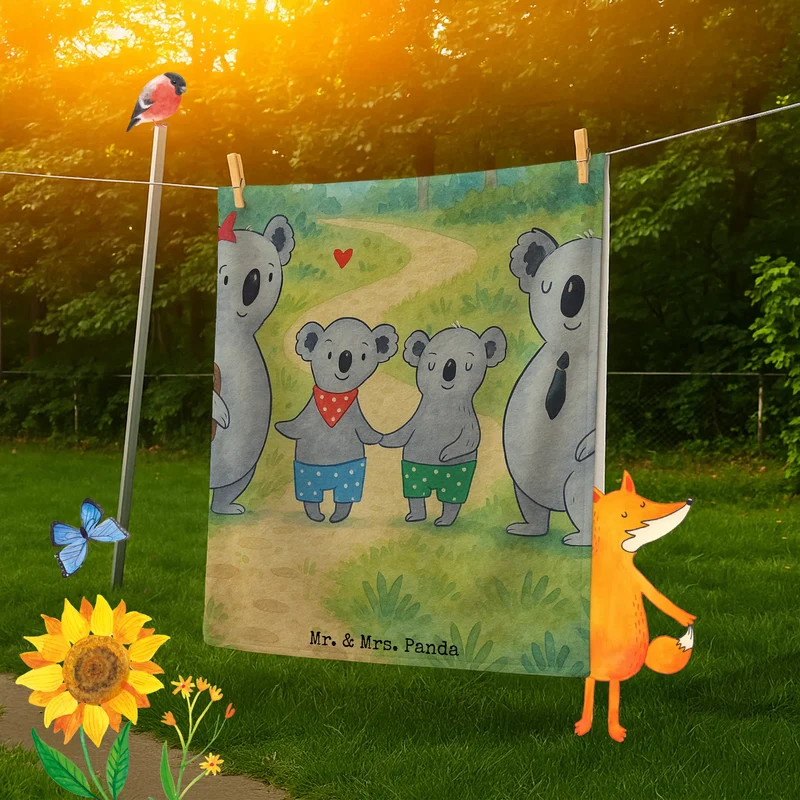 Badehandtuch Koala Familie zwei Design