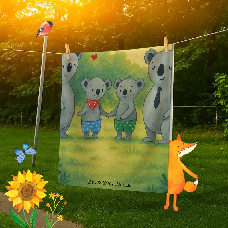 Badehandtuch Koala Familie zwei Design