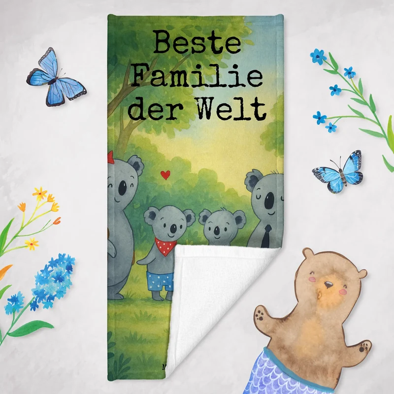 Badehandtuch Koala Familie zwei Design