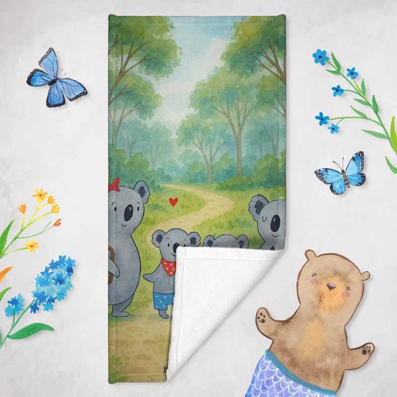Badehandtuch Koala Familie zwei Design