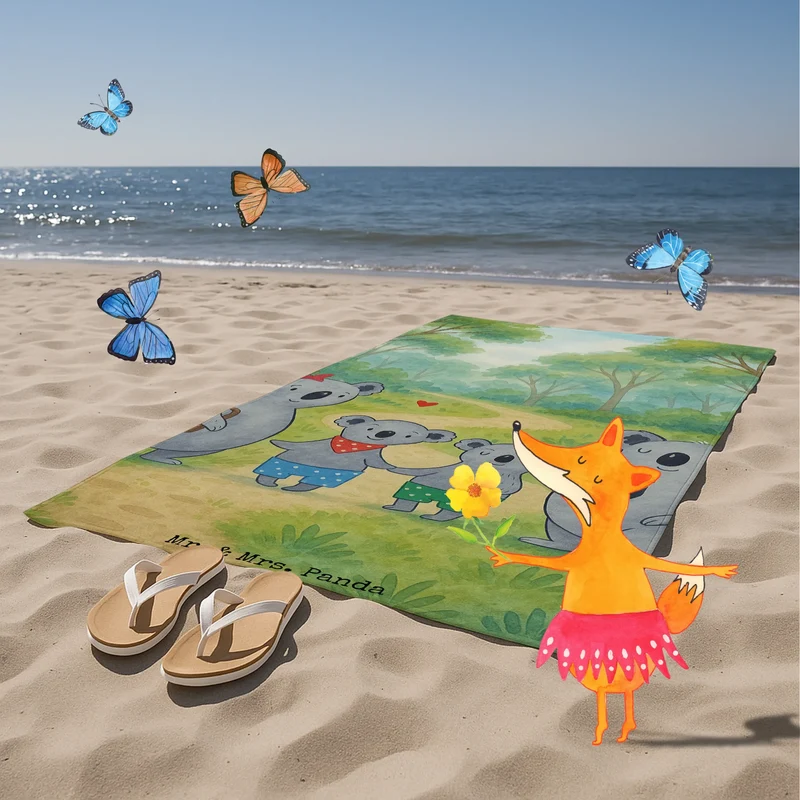 Badehandtuch Koala Familie zwei Design