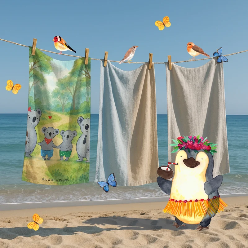 Badehandtuch Koala Familie zwei Design