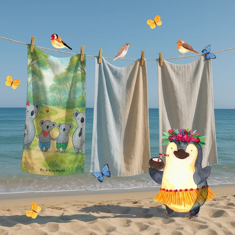 Badehandtuch Koala Familie zwei Design
