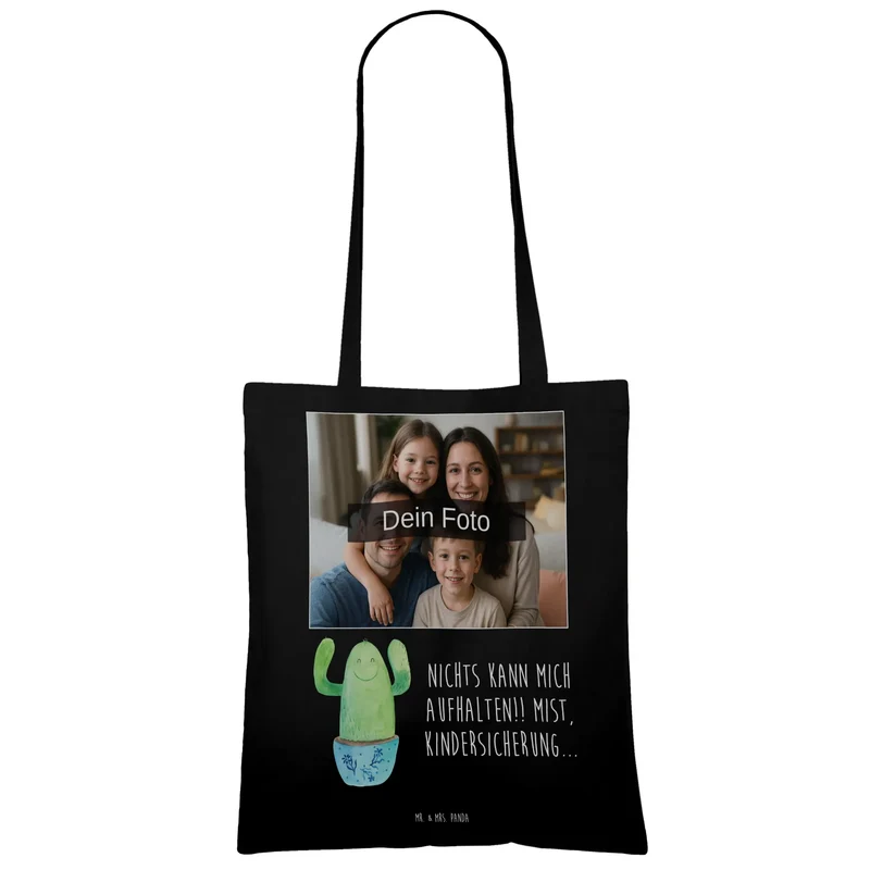 Personalisierte Foto Tragetasche Kaktus Happy