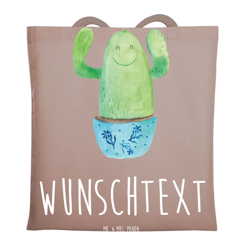 Personalisierte Foto Tragetasche Kaktus Happy
