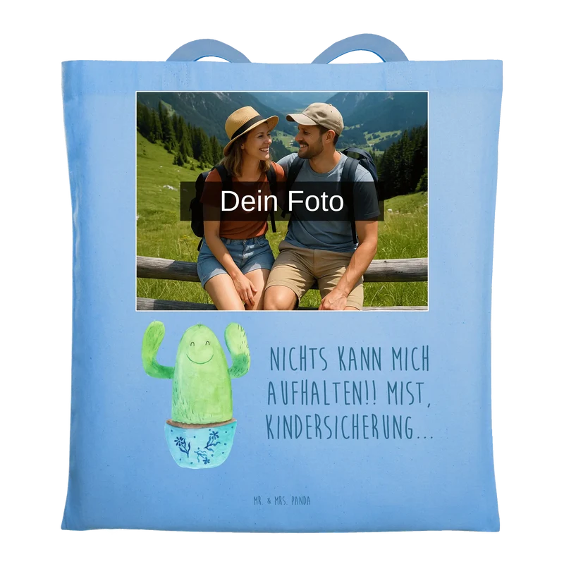 Personalisierte Foto Tragetasche Kaktus Happy