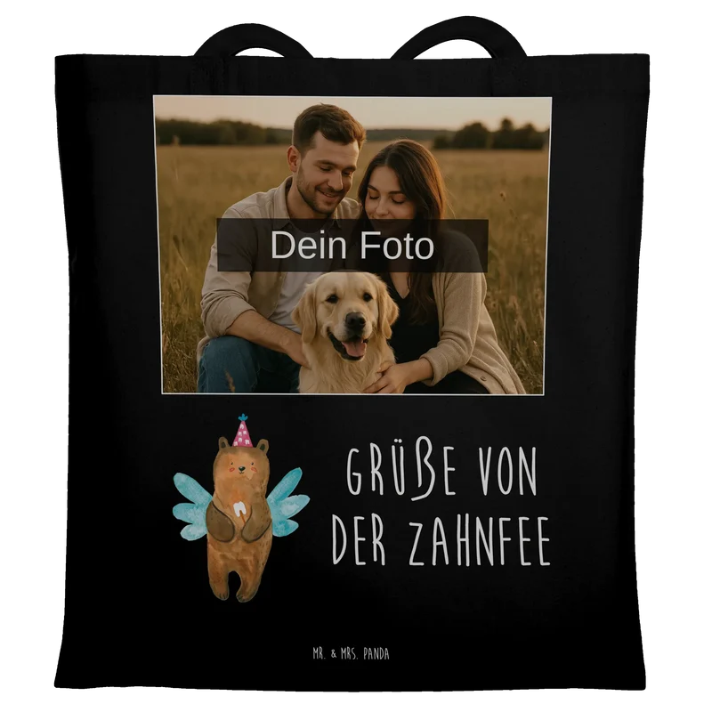 Personalisierte Foto Tragetasche Bär Zahnfee