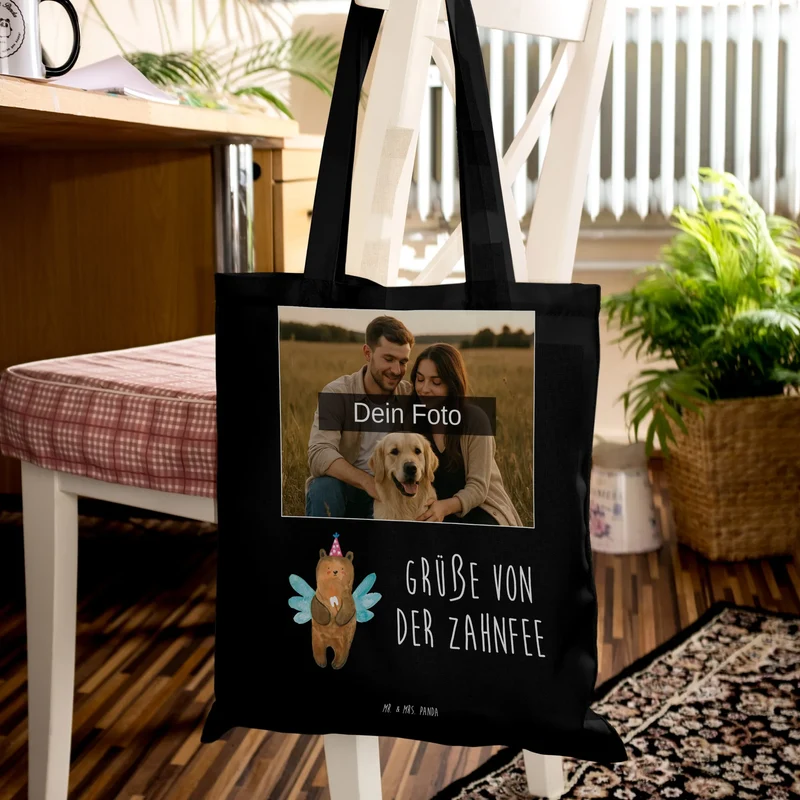 Personalisierte Foto Tragetasche Bär Zahnfee