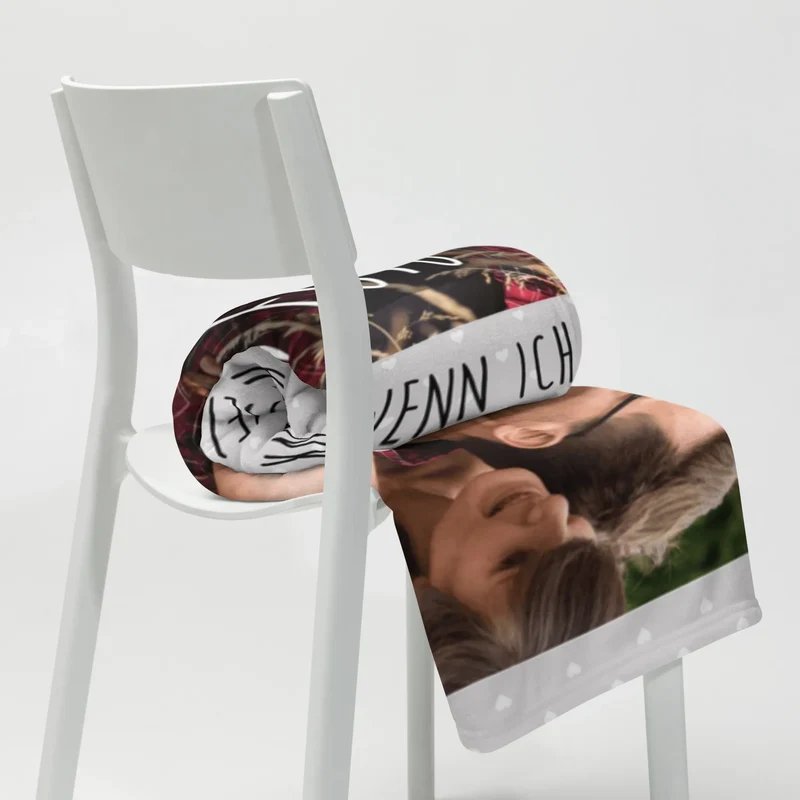 Personalisierte Foto Decke Pinguine Kuss