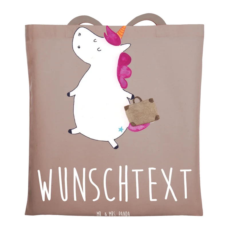 Personalisierte Foto Tragetasche Einhorn Koffer