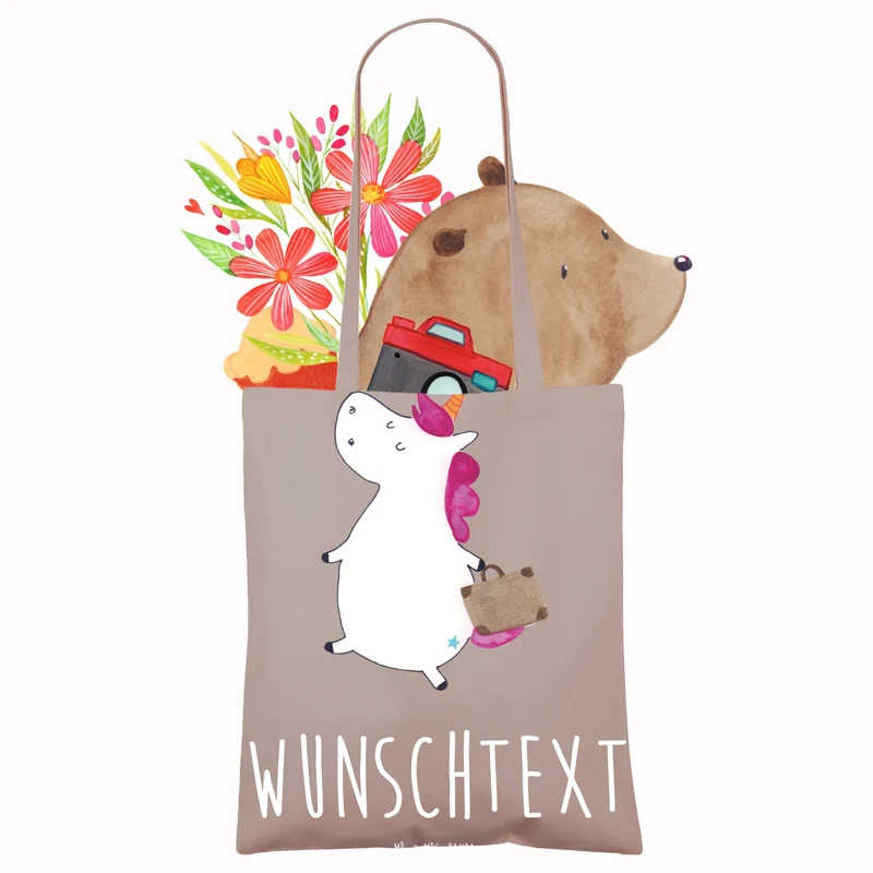 Personalisierte Foto Tragetasche Einhorn Koffer