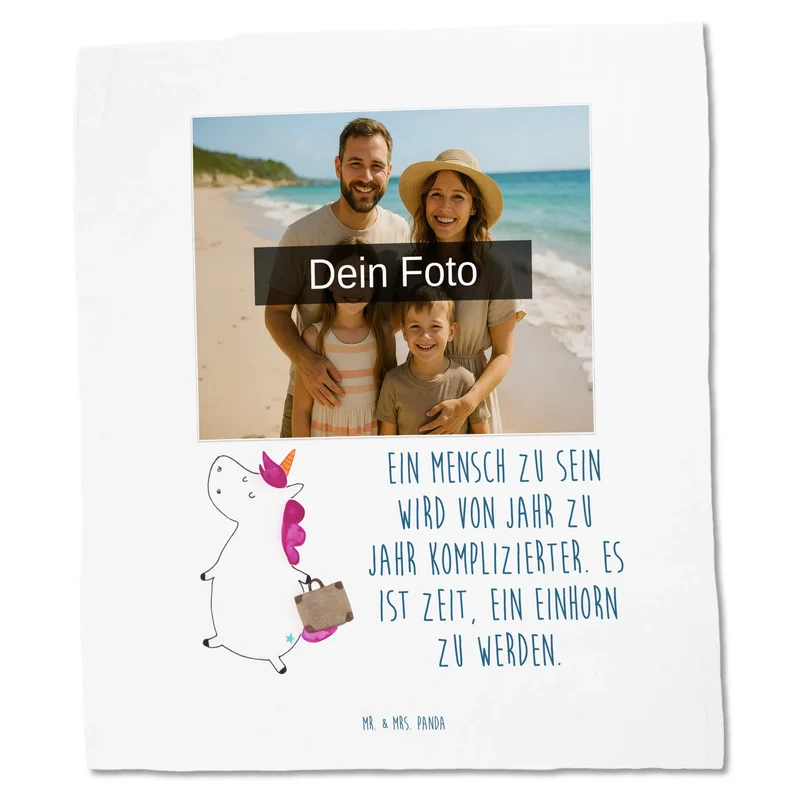 Personalisierte Foto Tragetasche Einhorn Koffer