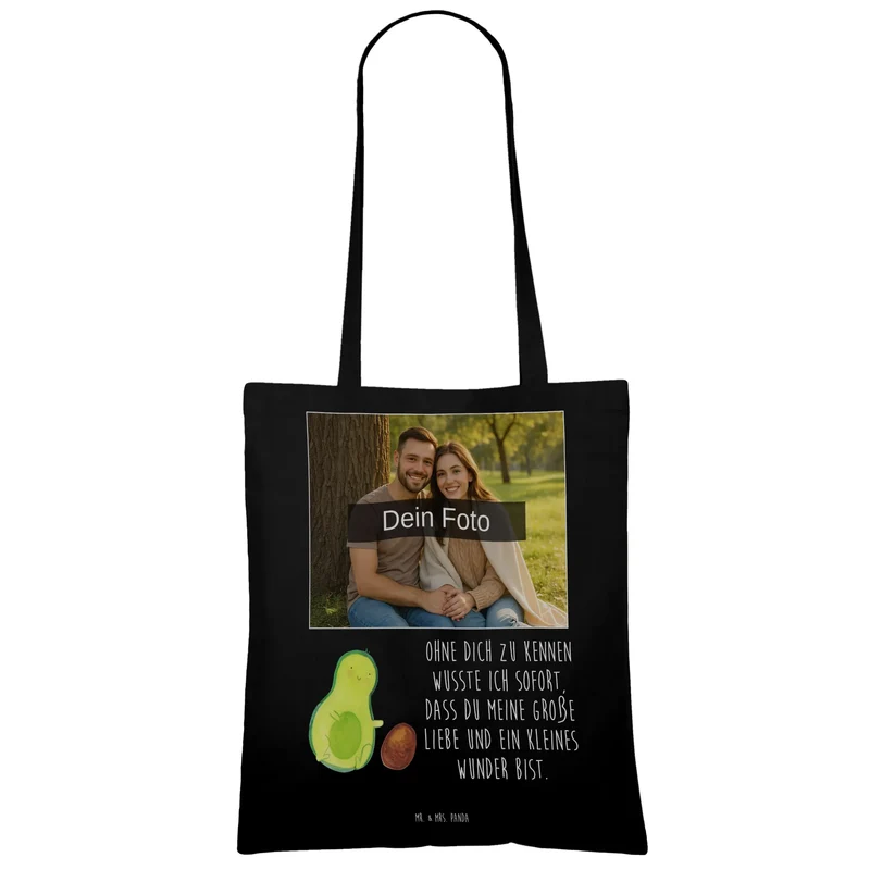 Personalisierte Foto Tragetasche Avocado Kern rollt