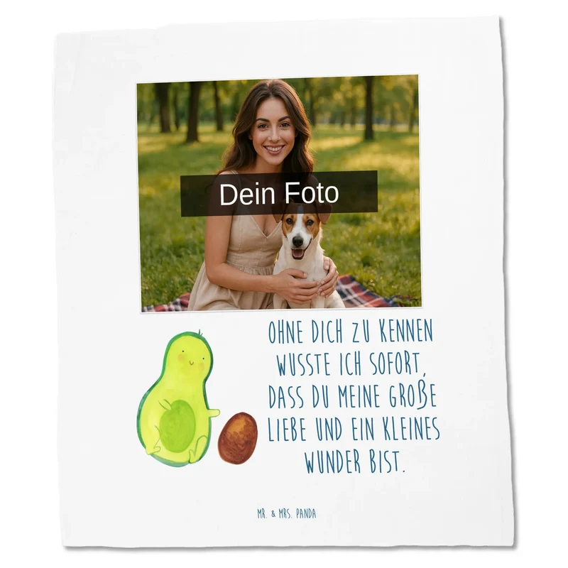 Personalisierte Foto Tragetasche Avocado Kern rollt