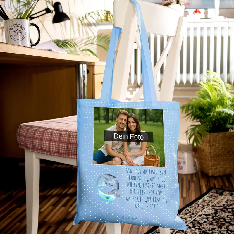 Personalisierte Foto Tragetasche Walfisch Thunfisch