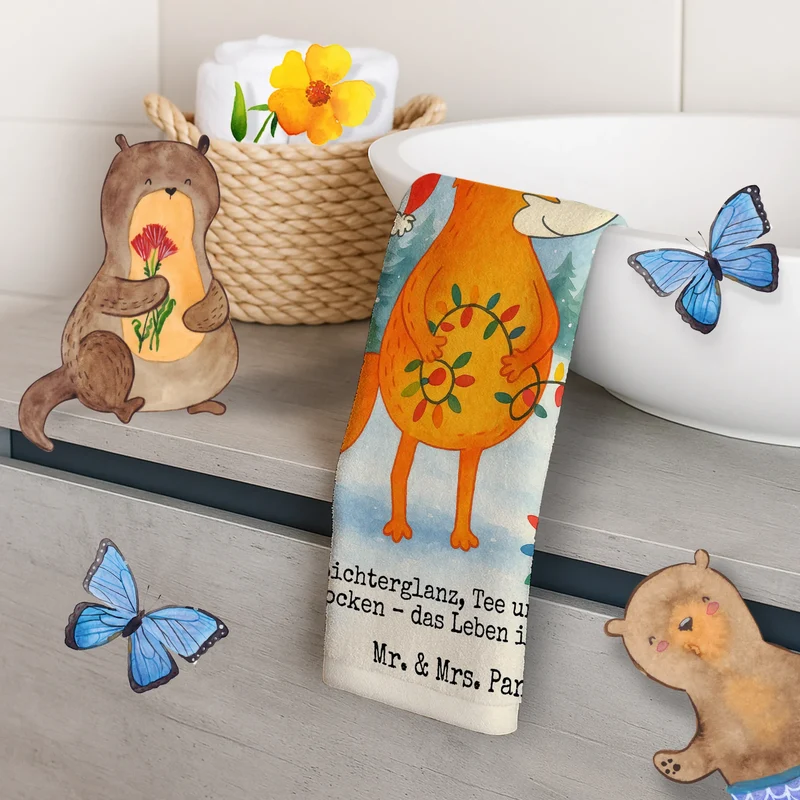 Gästehandtuch Fuchs Weihnachten Design