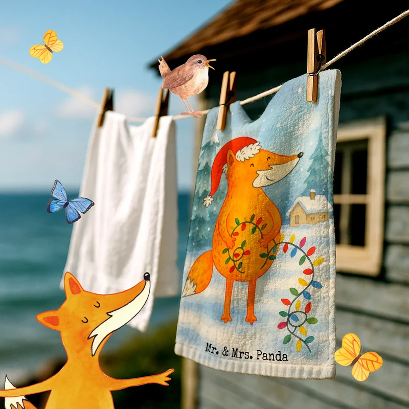 Gästehandtuch Fuchs Weihnachten Design