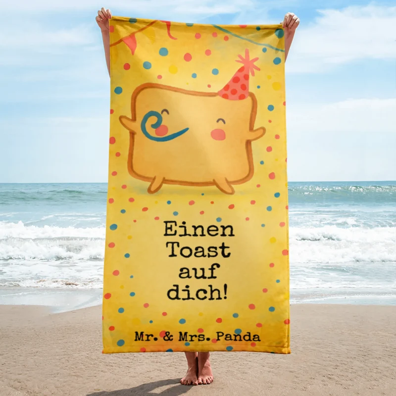 XL Badehandtuch Toast Party Design