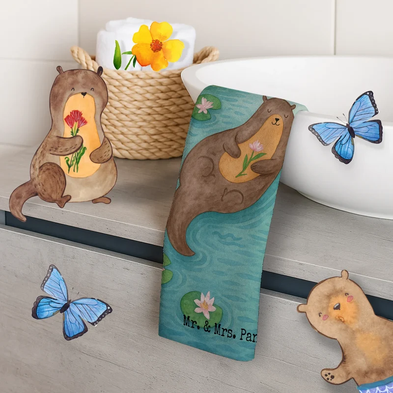 Gästehandtuch Otter Seerose Design