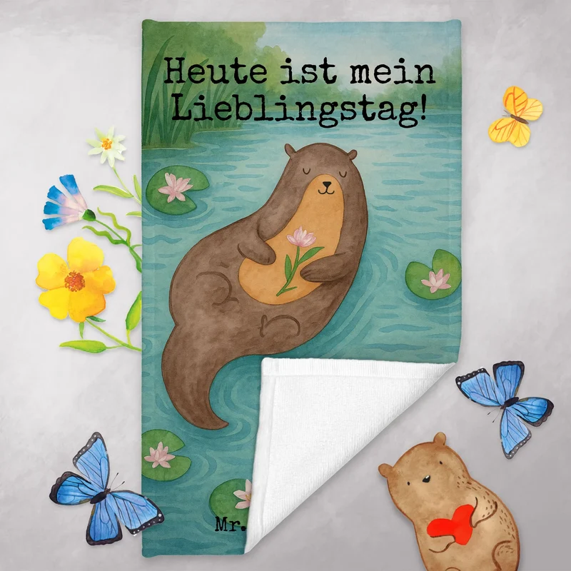 Gästehandtuch Otter Seerose Design