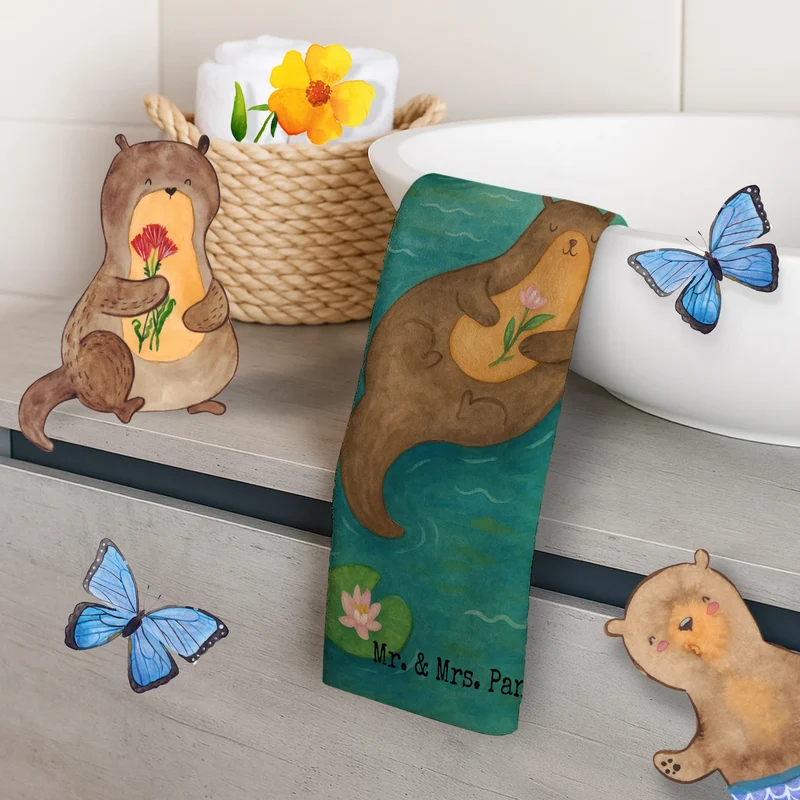 Gästehandtuch Otter Seerose Design